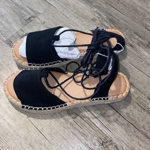 Lace up espadrilles